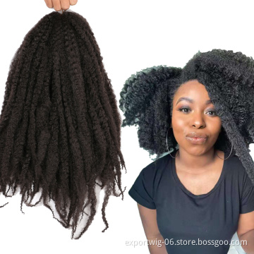 Synthetic  Braiding Hair Wavy Goddess Afro Spring Twist Crochet Braid Hair Extension Afro Ombre Kinky Twist Hair for Black Women